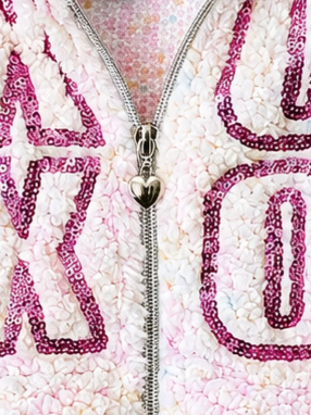 XOXO Girl's Pink Fuzzy Full Zip Hooded Jacket SZ L